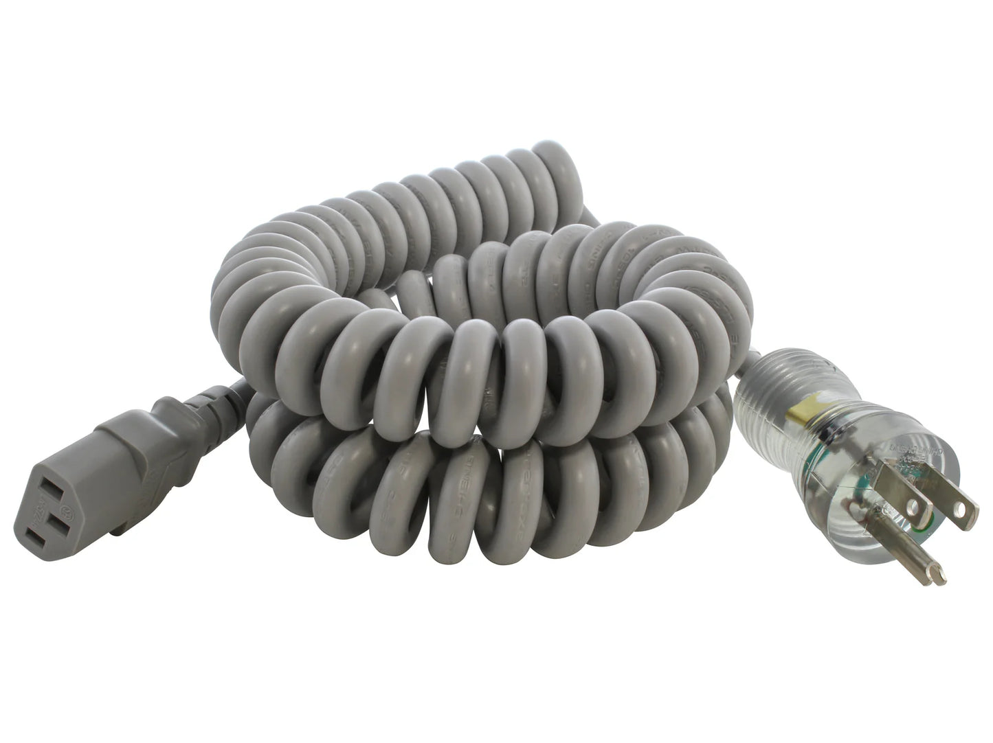 Coiled Straight Plug- Medical Grade Power Cord