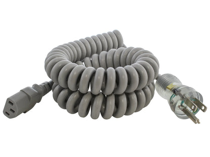 Coiled Straight Plug- Medical Grade Power Cord