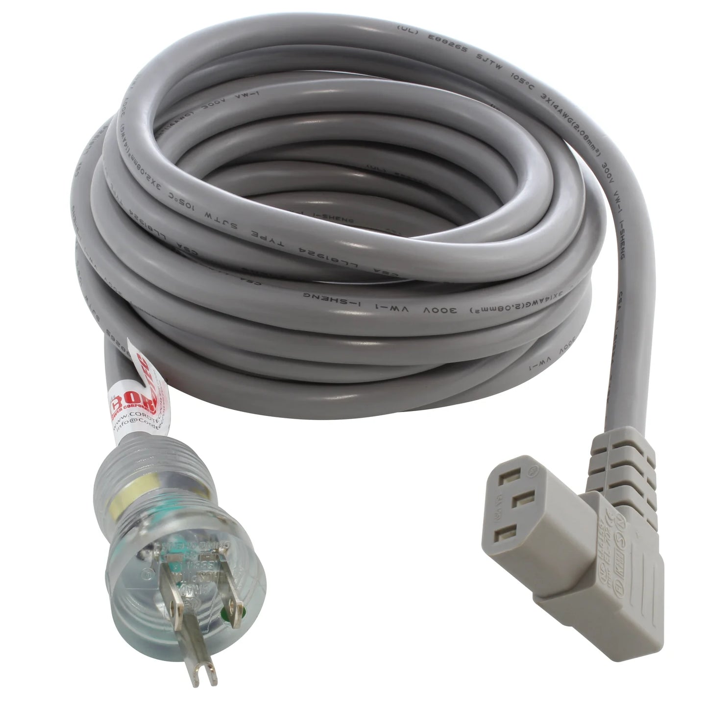 Elbow Plug- Straight Medical Grade Power Cord