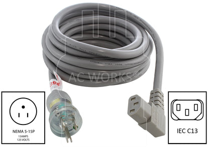 Elbow Plug- Straight Medical Grade Power Cord